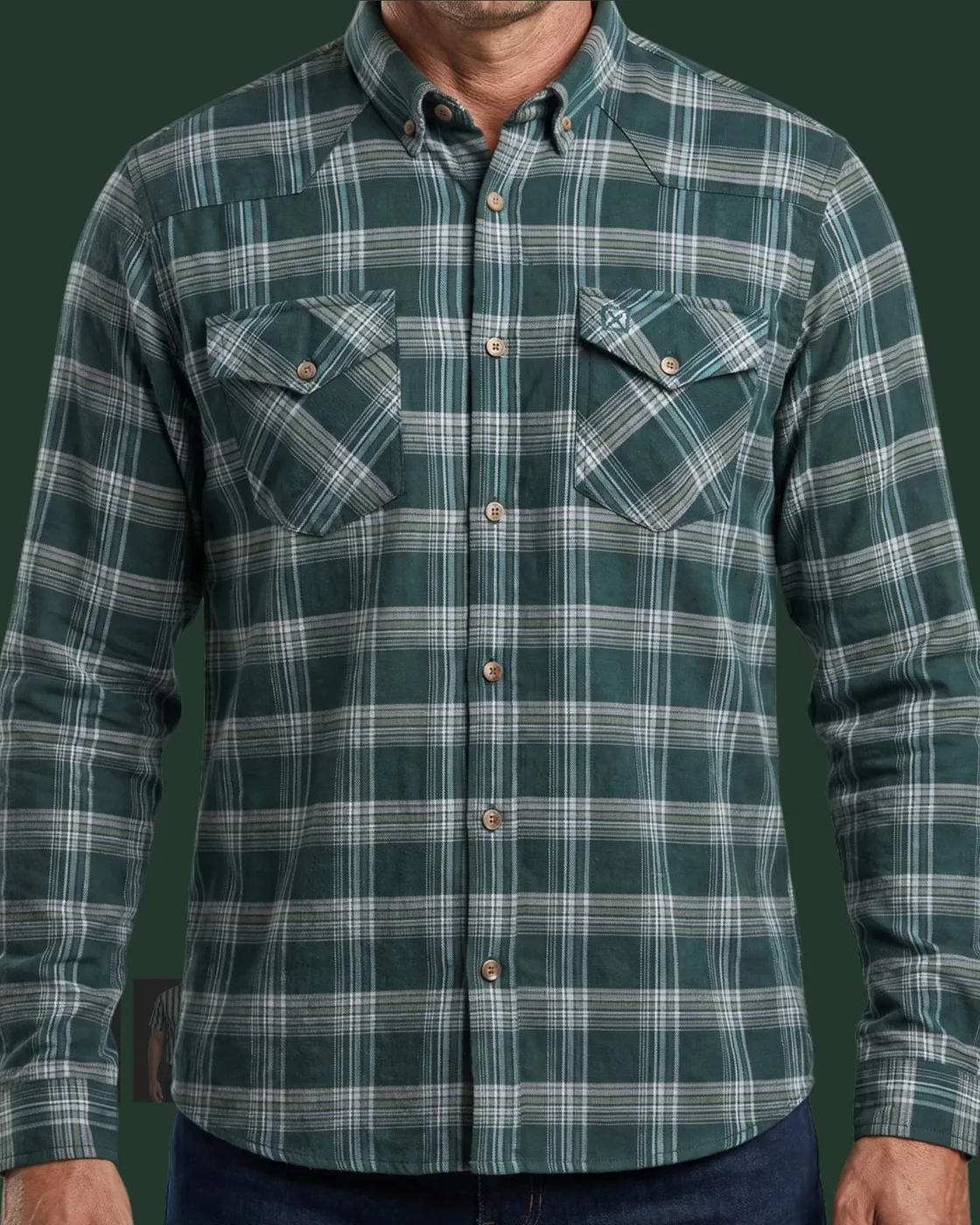 Camisa xadrez TXC — Flanela Verde Profundo