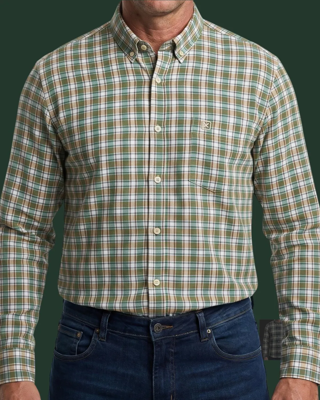 Camisa xadrez TXC — Xadrez Oliva Fio Tinto